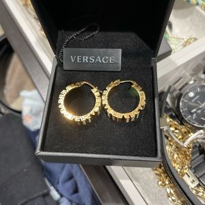 Gold Versace hoops